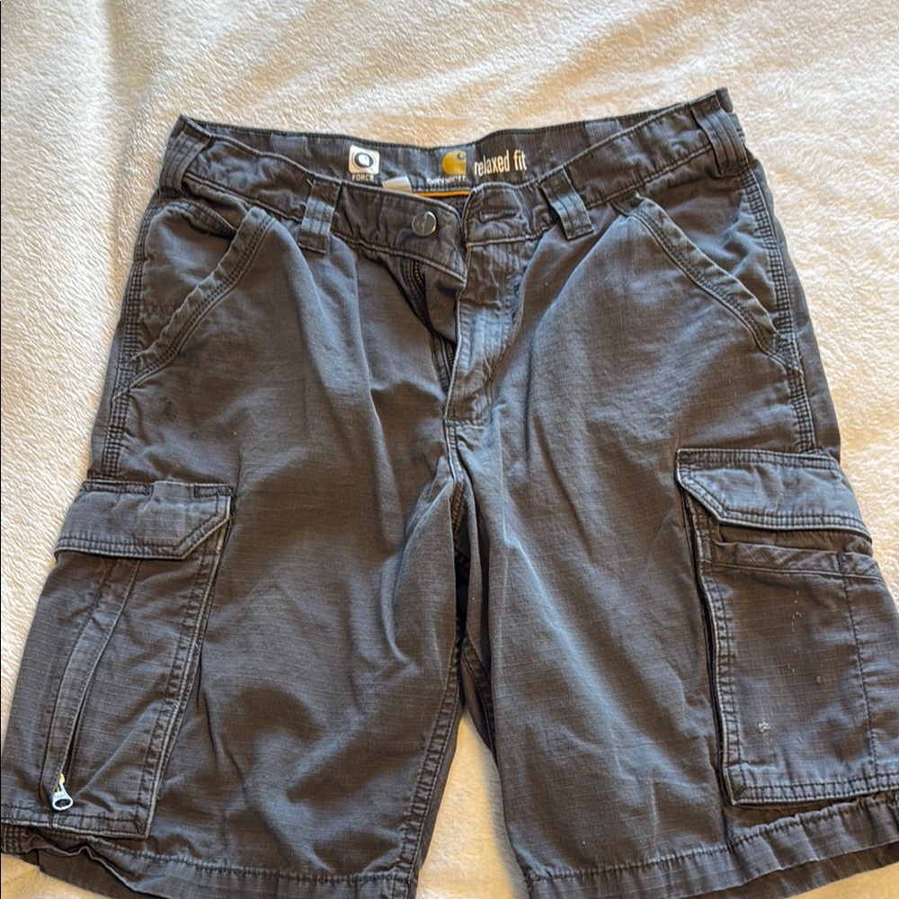 Carhartt Gray Cargo Shorts Classic Utilitarian Design